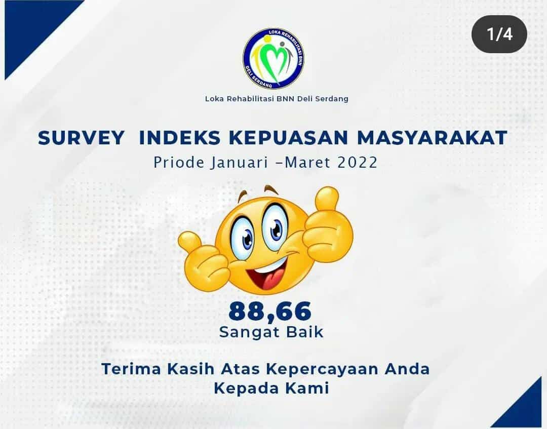 Hasil Pelaksanaan Indeks Kepuasan Masyarakat Loka Rehabilitasi BNN Deli Serdang
