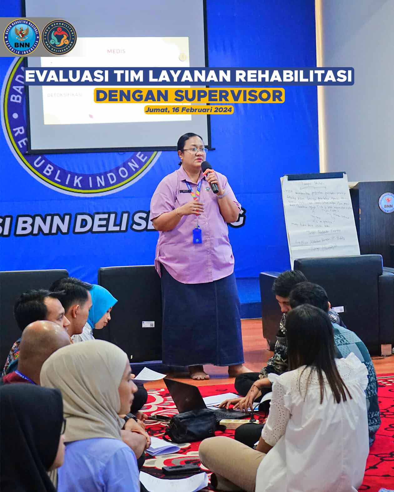 Pelaksanaan Rapat Evaluasi Tim layanan rehabilitasi dengan Supervisor