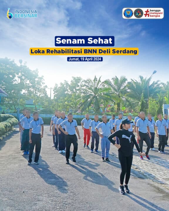 Senam Sehat Klien dan Staf Loka Rehabilitasi BNN Deli Serdang