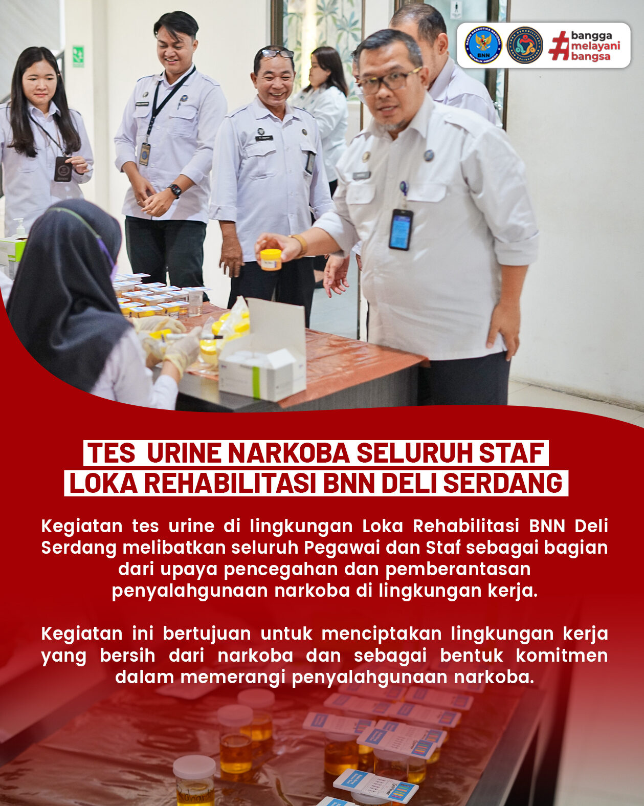 Tes Urine Narkoba seluruh staf di Lingkungan Loka Rehabilitasi BNN Deli Serdang. Tes Urine Narkoba seluruh staf di Lingkungan Loka Rehabilitasi BNN Deli Serdang.